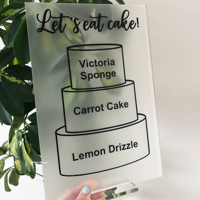 Cake menu sign - 3 Tiers