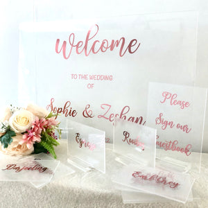 Bundle set, Welcome sign + 10 Table names/numbers