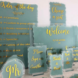 Bundle set, Welcome sign + 10 Table names/numbers