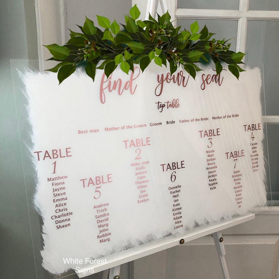 Wedding table plan. Standard or large size available
