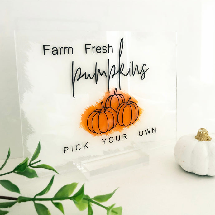 Farm fresh pumpkins sign