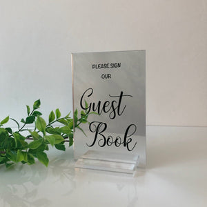 Mirrored Guestbook wedding sign