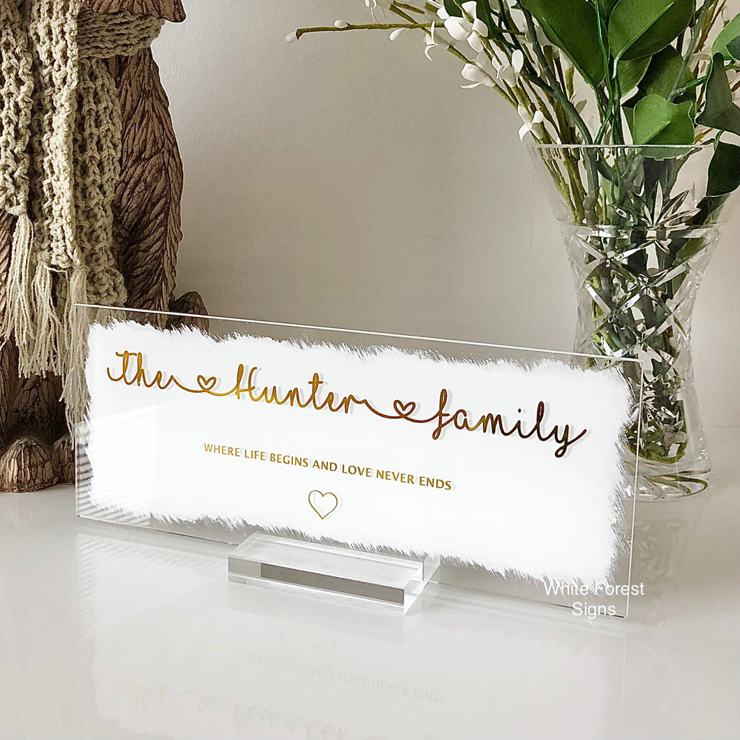 Personalised family name sign
