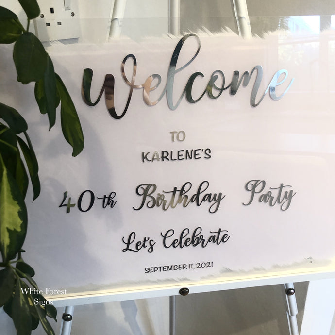Number Birthday welcome sign