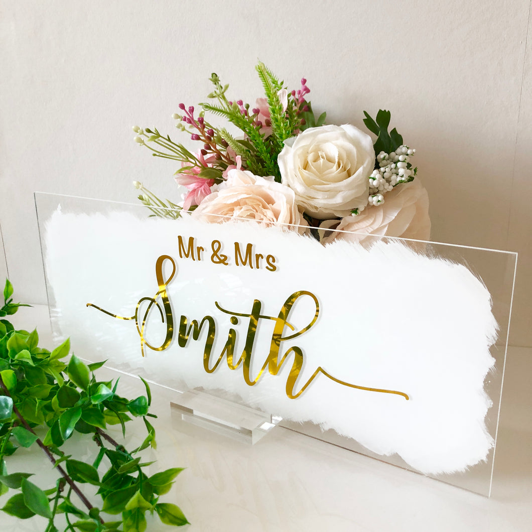 Mr and Mrs top table sign