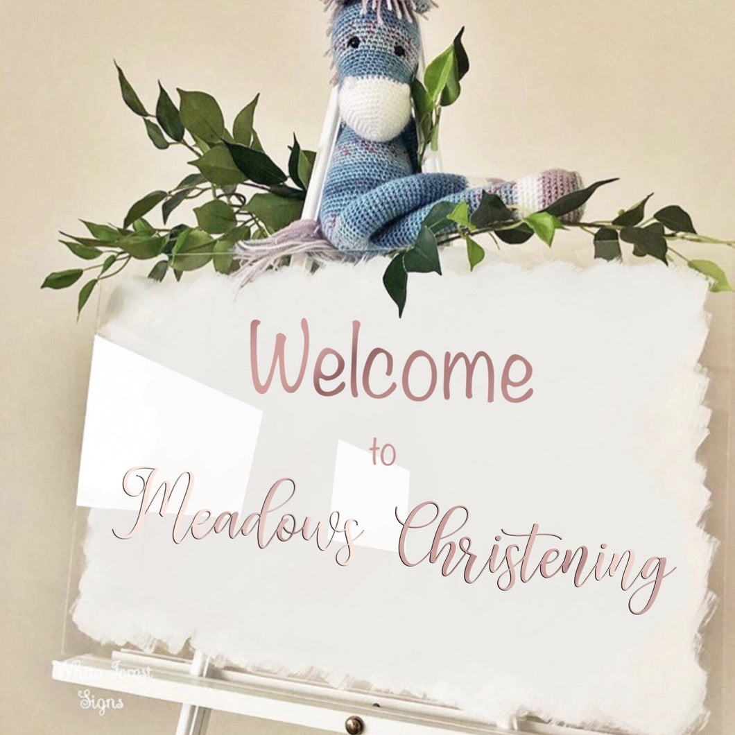 Christening welcome sign