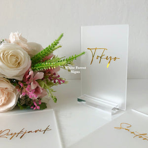 Frosted scribble table names