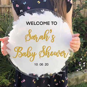 Baby shower welcome sign