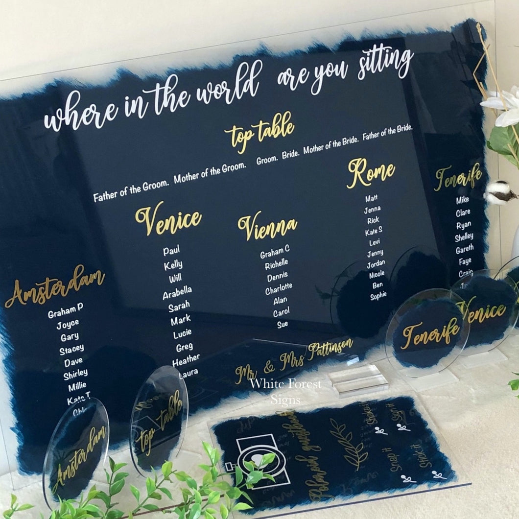 Wedding seating plan. Standard or large size available