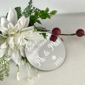 First Christmas as Mr and Mrs  bauble tree decoration. FREE shipping