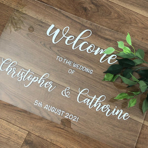 Welcome sign with a range of finishes available!