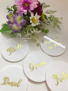 Frosted place names- name settings- name cards