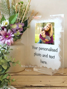 Personalised photo and message sign