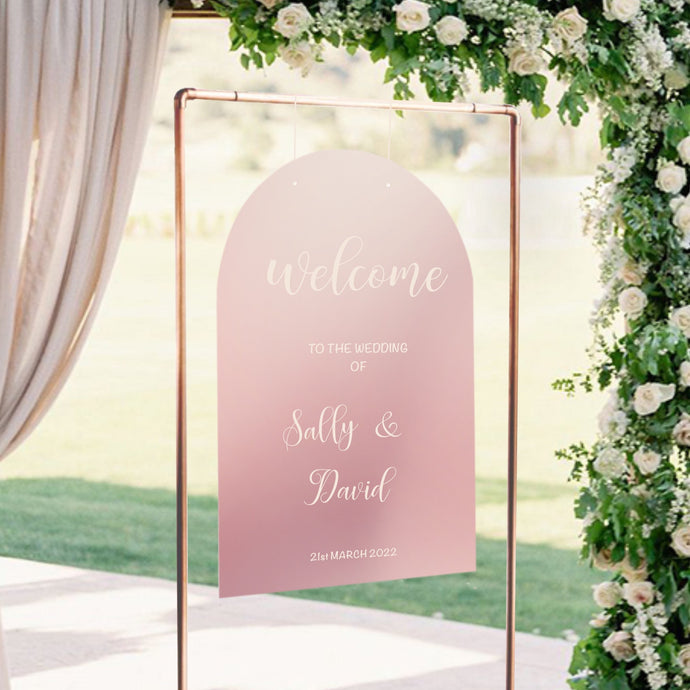 Mirrored Arched Welcome sign