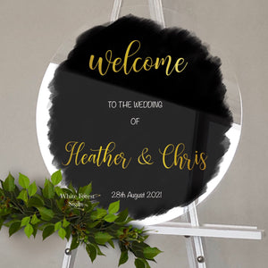 Round Welcome sign with optional painted back