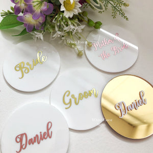 Frosted place names- name settings- name cards